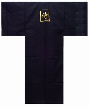Cotton broadcloth Kimono (Embroidered / Japanese ancient crest)